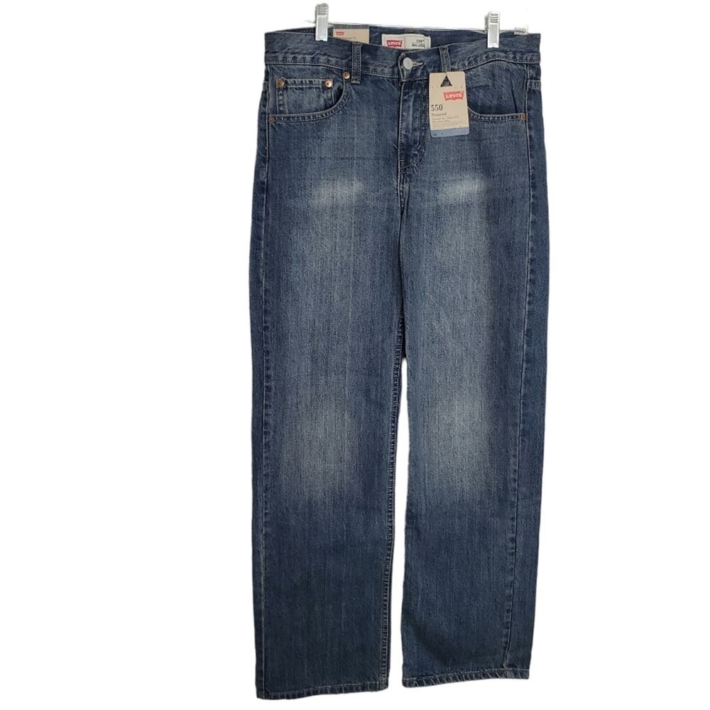 Levi's Kid's 550 Relaxed Fit NWT Blue Denim Jeans Boys Size 18 Reg